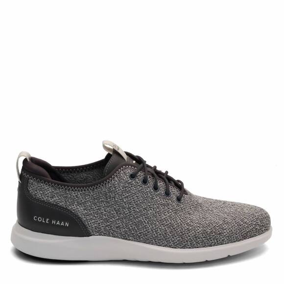NEW COLE HAAN men's grand plus essex distance oxford shoes in black knit/white